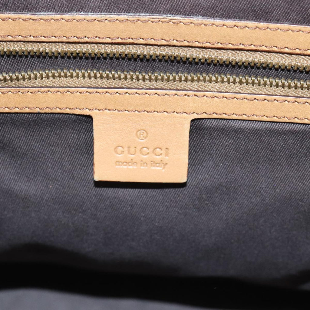 GUCCI GG Canvas Tote Bag Suede Studs Brown Gold 120897 ki5094