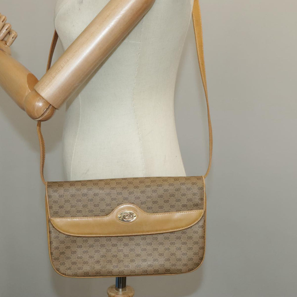 GUCCI Micro GG Supreme Shoulder Bag PVC Beige Gold 004 106 0024 ki5097