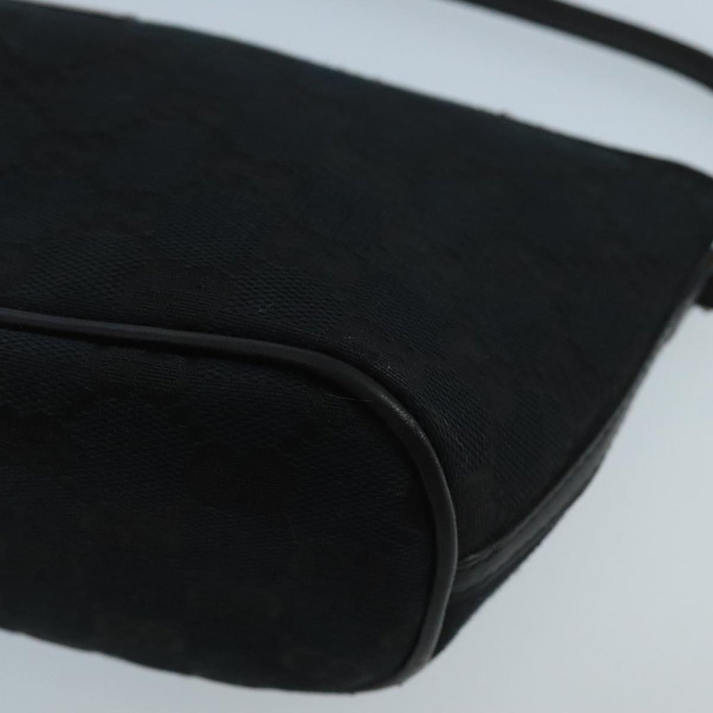 GUCCI GG Canvas Pouch Black Silver 039 1103 ki5152