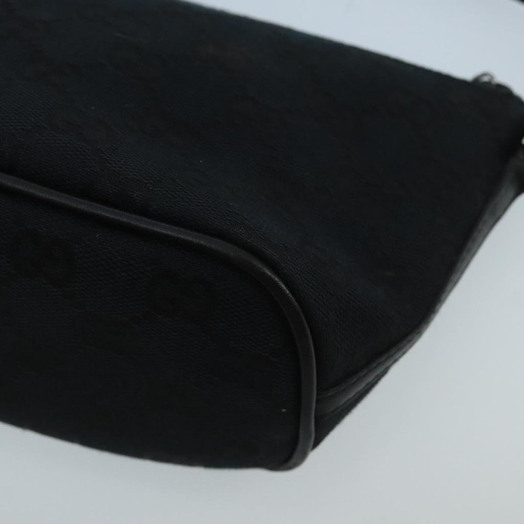 GUCCI GG Canvas Pouch Black Silver 039 1103 ki5152