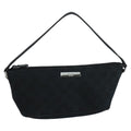 GUCCI GG Canvas Pouch Black Silver 039 1103 ki5152
