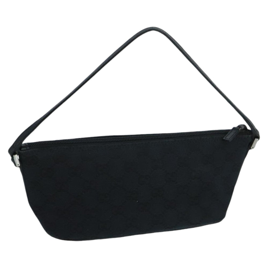 GUCCI GG Canvas Pouch Black Silver 039 1103 ki5152