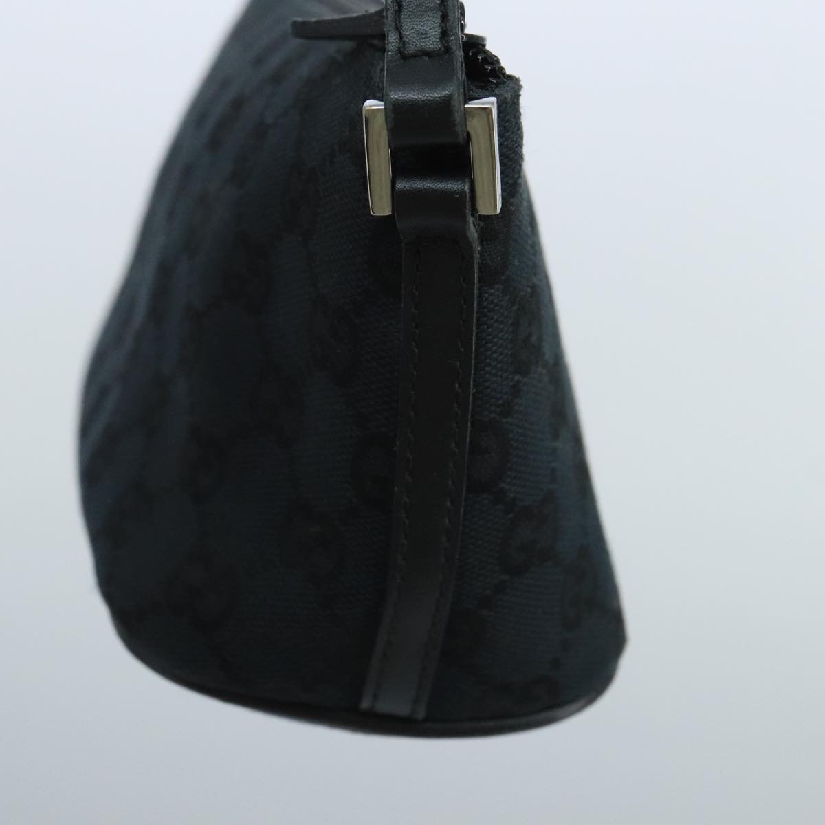 GUCCI GG Canvas Pouch Black Silver 039 1103 ki5152