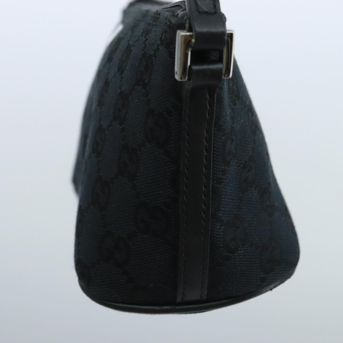 GUCCI GG Canvas Pouch Black Silver 039 1103 ki5152