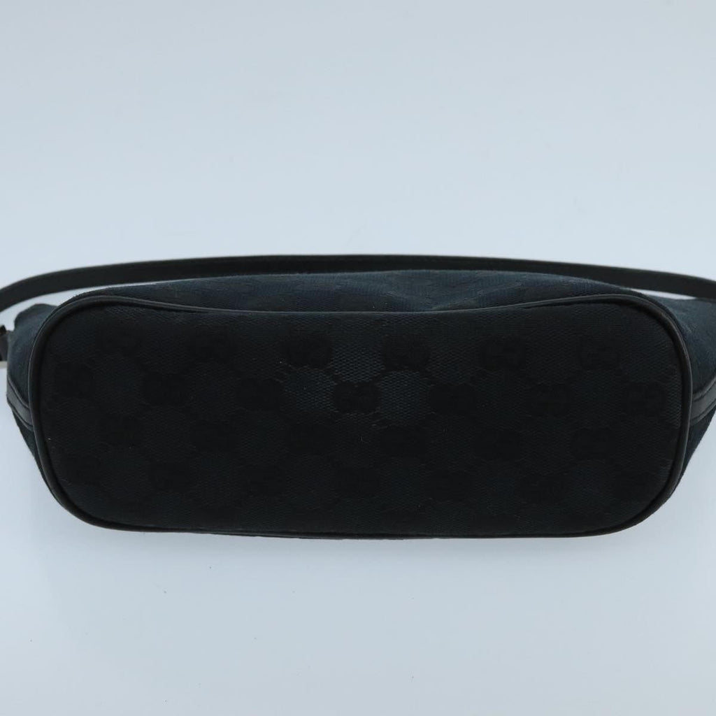 GUCCI GG Canvas Pouch Black Silver 039 1103 ki5152