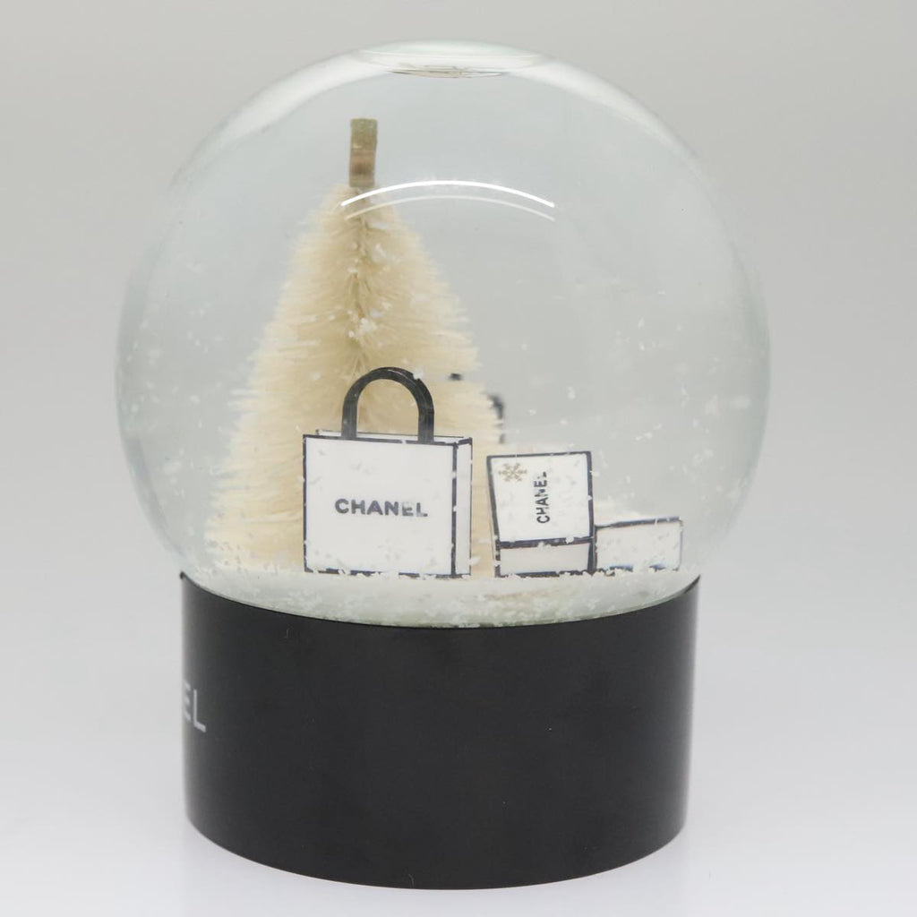 CHANEL Snow Globe Glass Clear CC ki5303