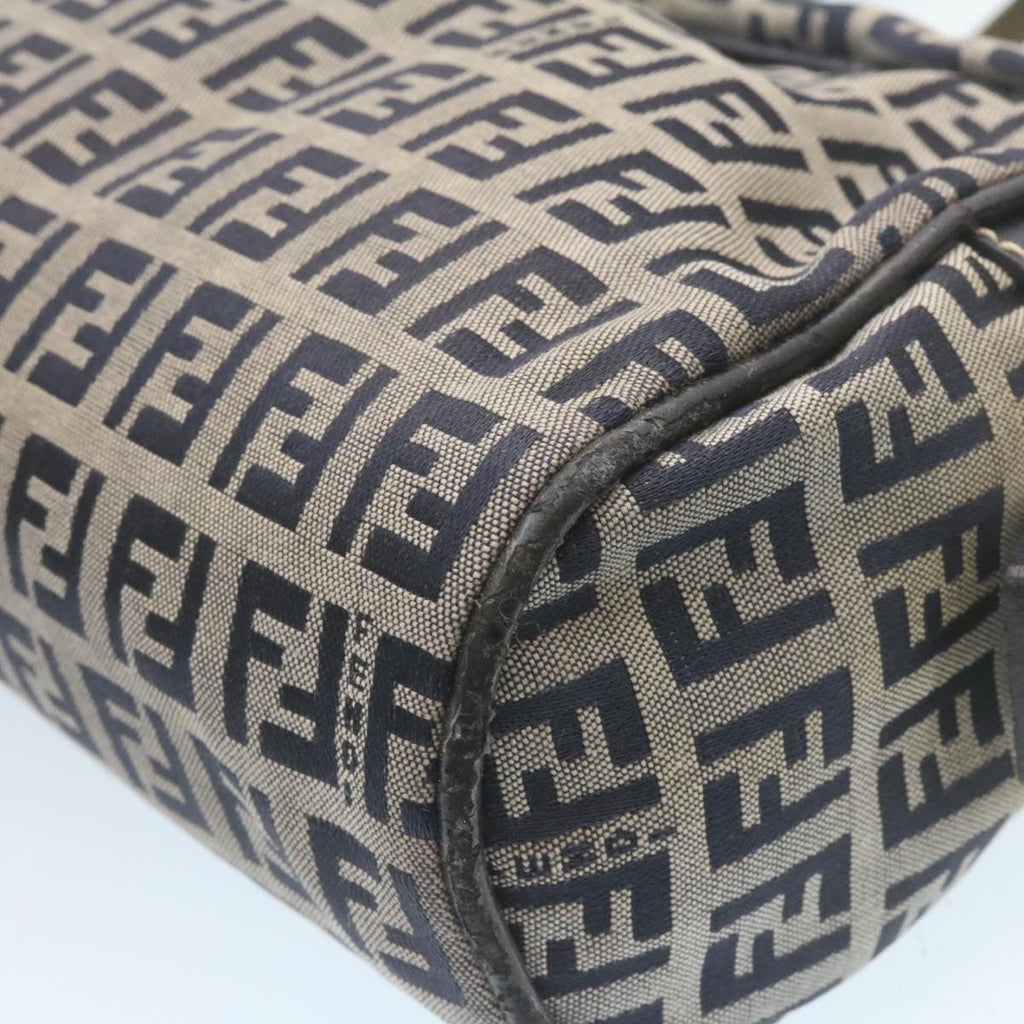 FENDI Zucchino Canvas Hand Bag Navy Blue kk054