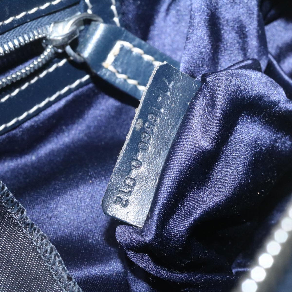 FENDI Zucchino Canvas Hand Bag Navy Blue kk054