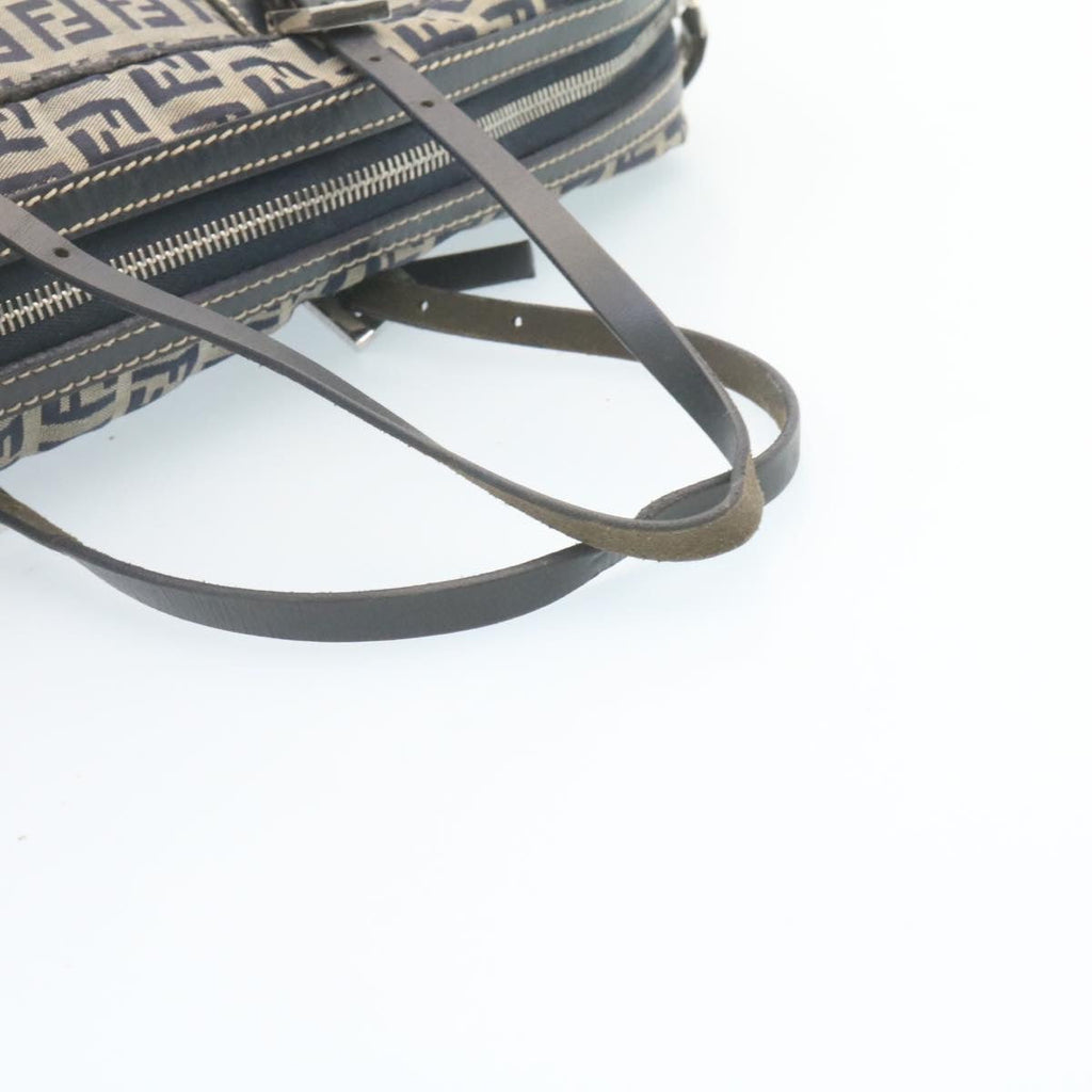 FENDI Zucchino Canvas Hand Bag Navy Blue kk054