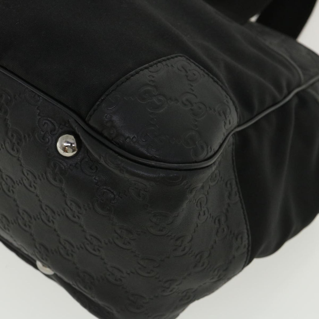 GUCCI Guccissima Tote Bag Canvas Leather Black kk141