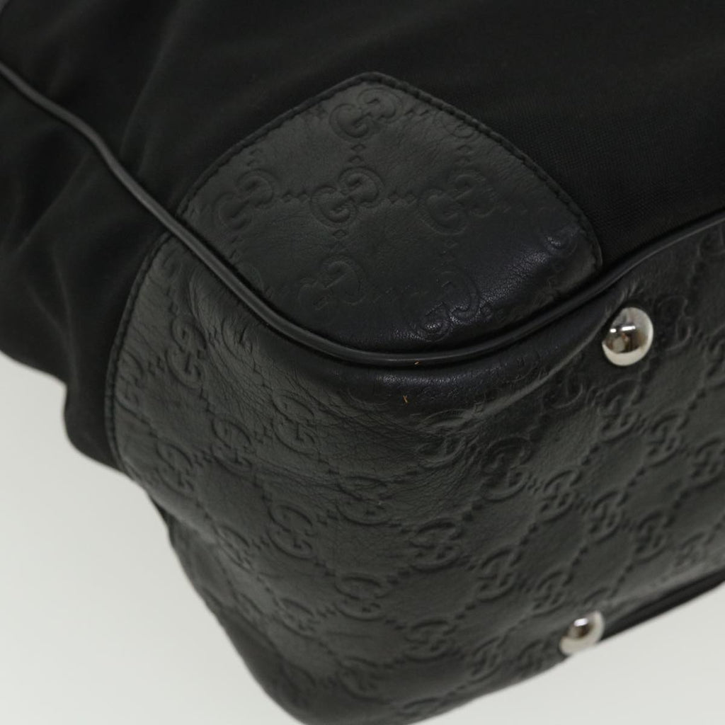 GUCCI Guccissima Tote Bag Canvas Leather Black kk141