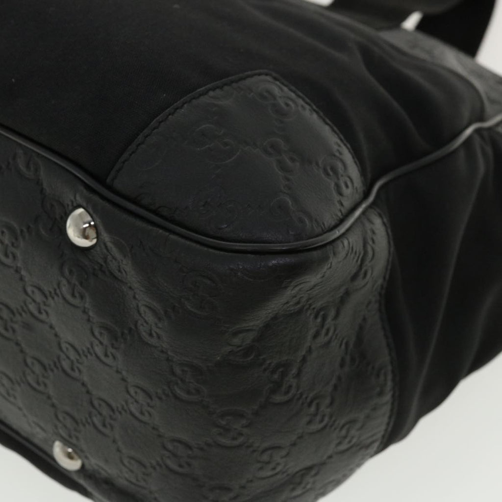 GUCCI Guccissima Tote Bag Canvas Leather Black kk141