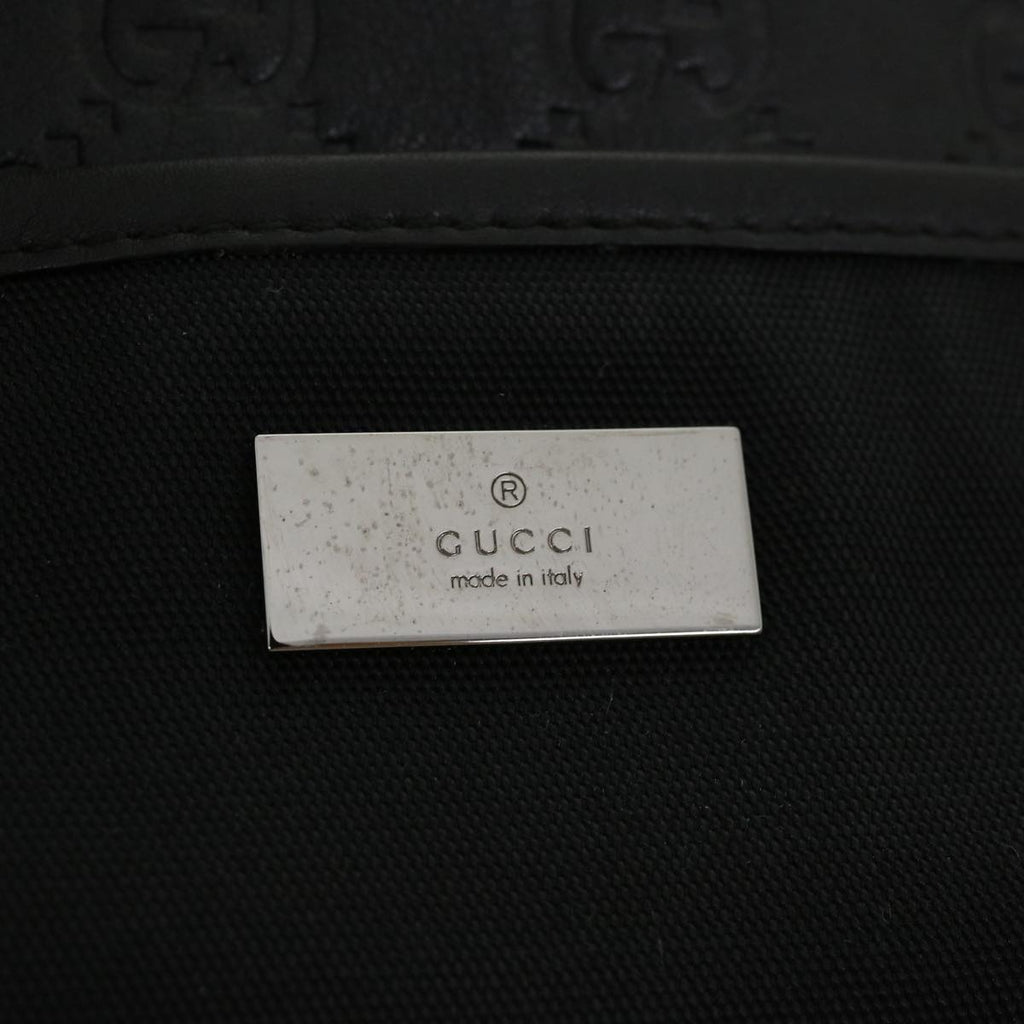 GUCCI Guccissima Tote Bag Canvas Leather Black kk141