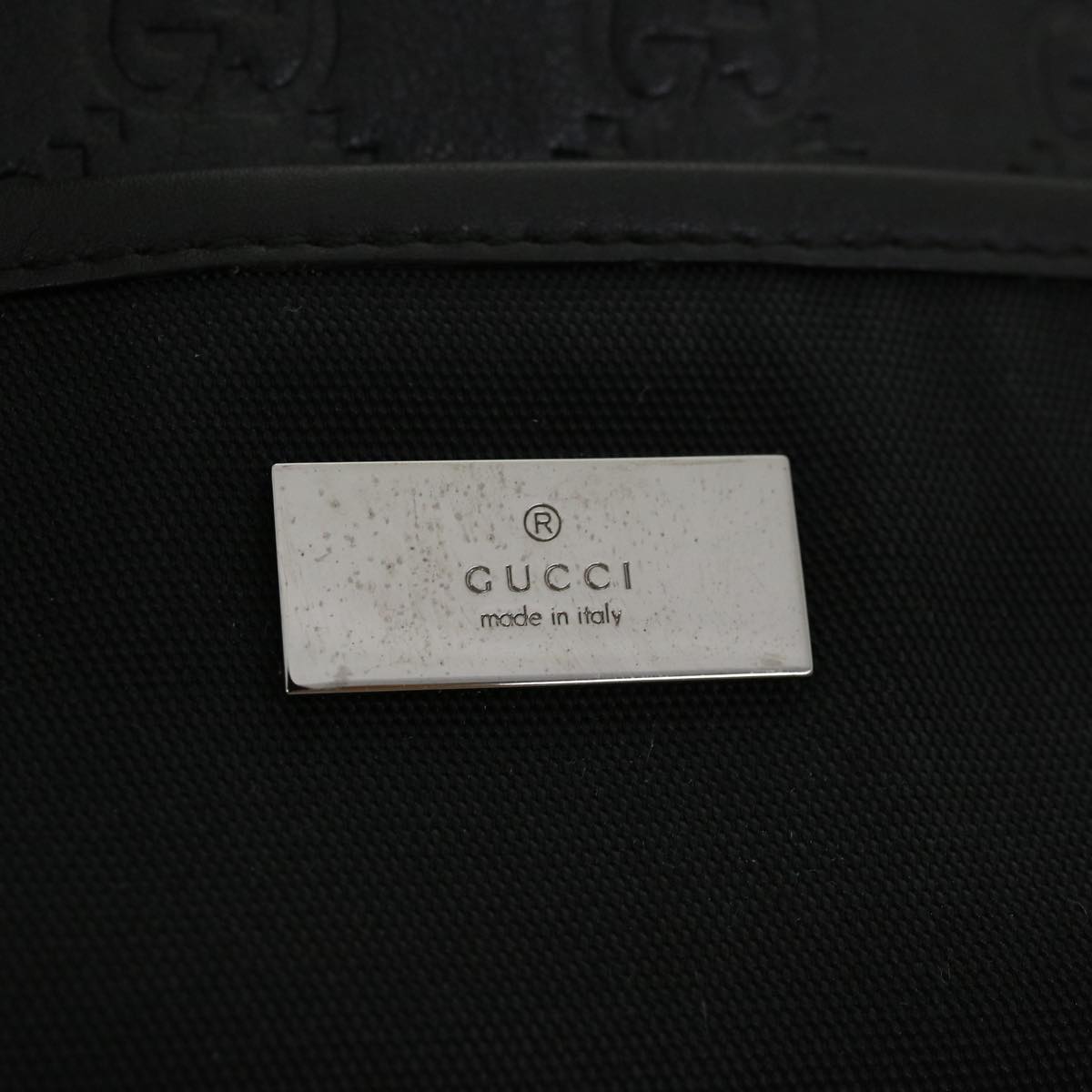 GUCCI Guccissima Tote Bag Canvas Leather Black kk141