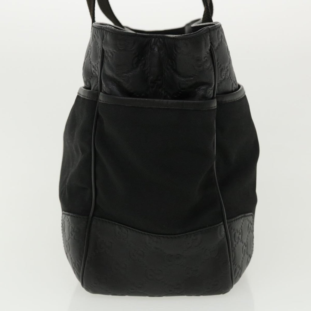 GUCCI Guccissima Tote Bag Canvas Leather Black kk141