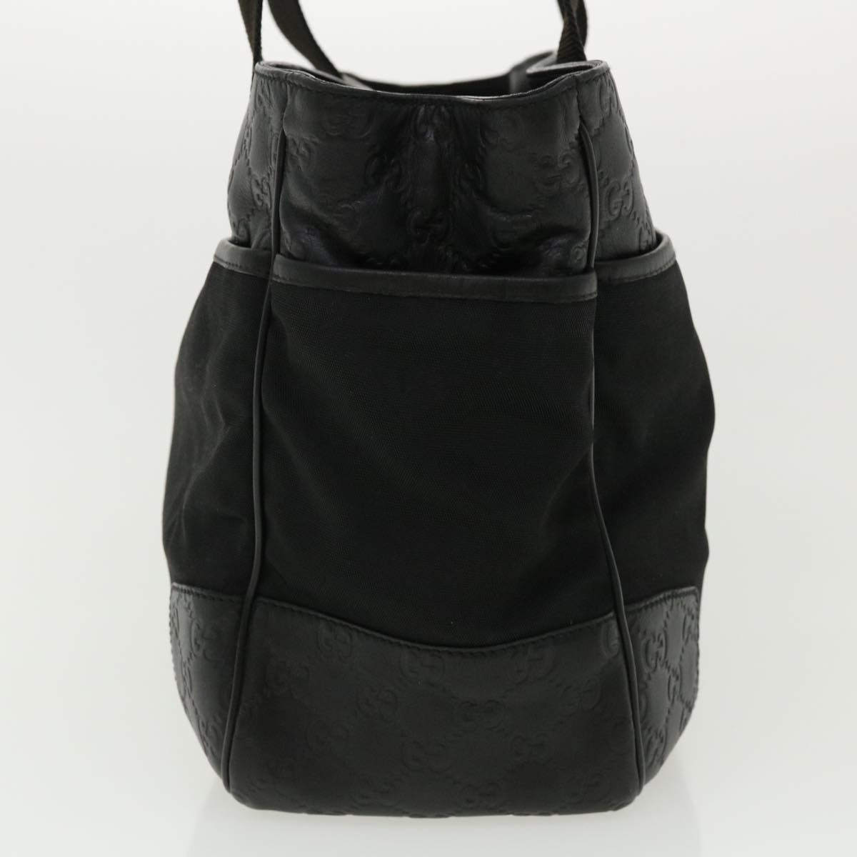 GUCCI Guccissima Tote Bag Canvas Leather Black kk141