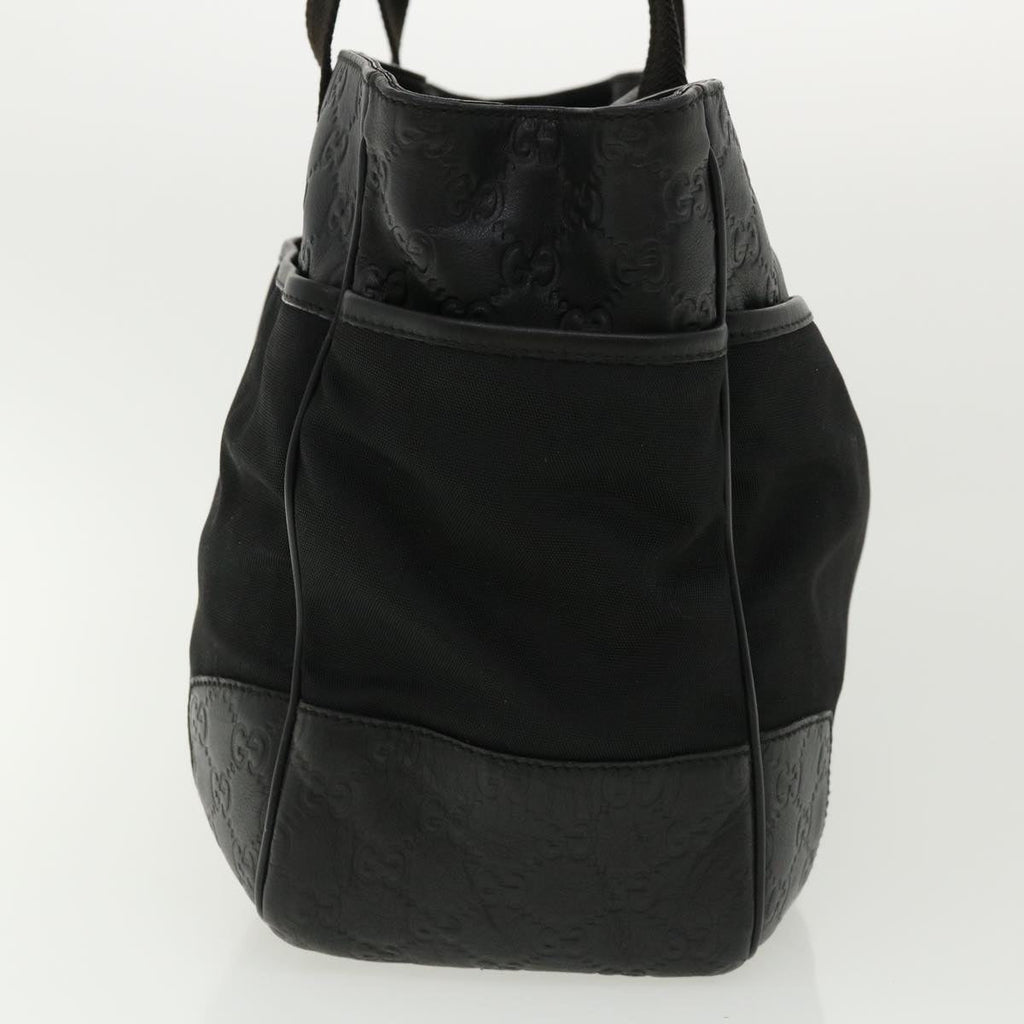 GUCCI Guccissima Tote Bag Canvas Leather Black kk141