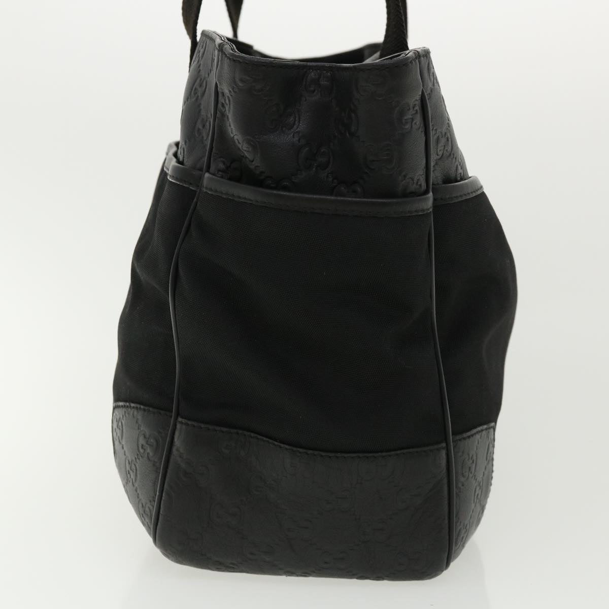 GUCCI Guccissima Tote Bag Canvas Leather Black kk141