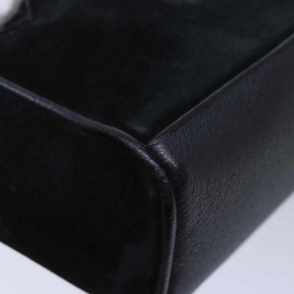 GUCCI Bamboo Hand Bag Suede 2way Black kk266