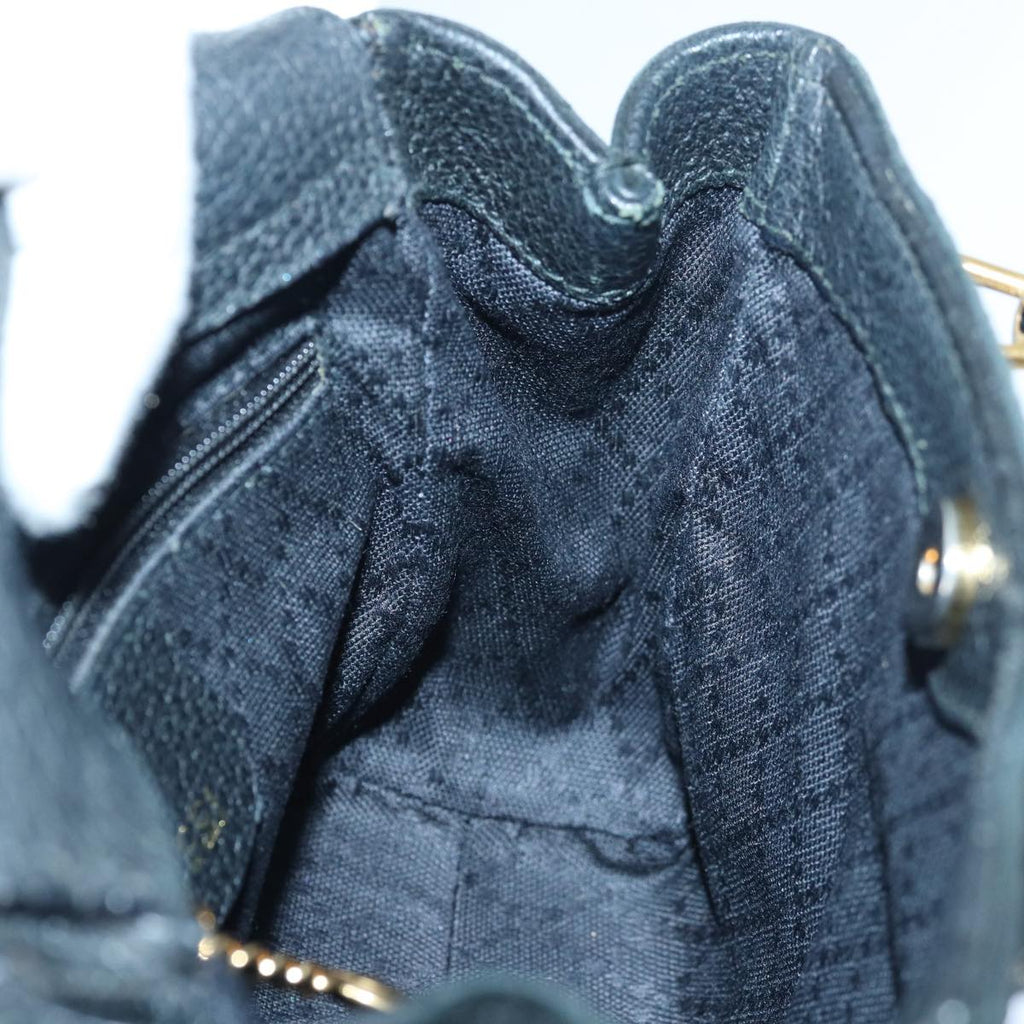 GUCCI Bamboo Hand Bag Suede 2way Black kk266