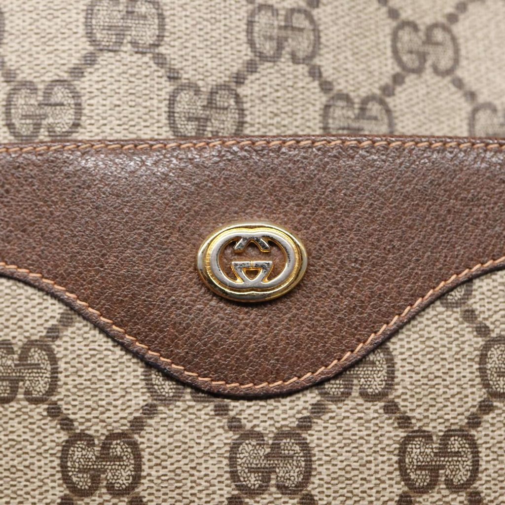 GUCCI GG Canvas Web Sherry Line Tote Bag PVC Leather Beige Green Red kk273