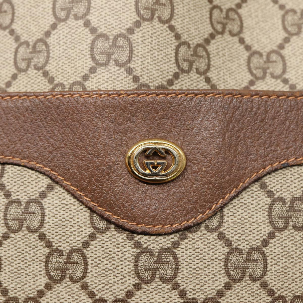 GUCCI GG Canvas Web Sherry Line Tote Bag PVC Leather Beige Green Red kk275