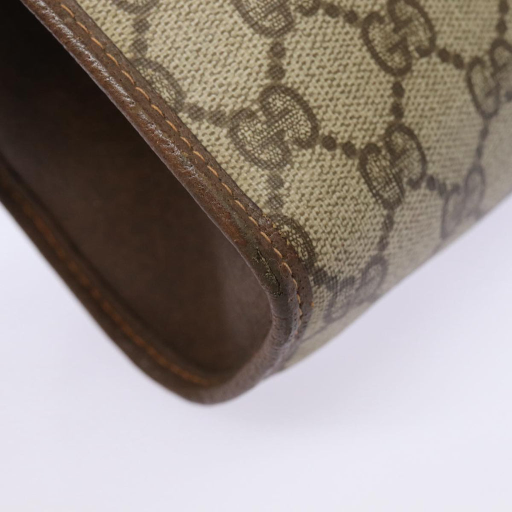 GUCCI GG Supreme Web Sherry Line Clutch Bag PVC Beige Gold 156 01 030 kk288