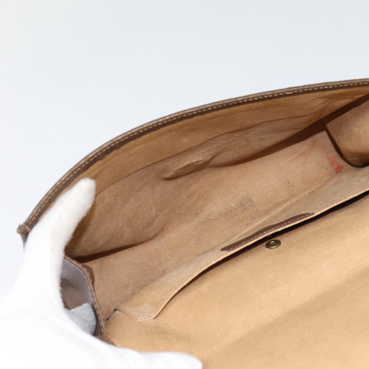 GUCCI GG Supreme Web Sherry Line Clutch Bag PVC Beige Gold 156 01 030 kk288