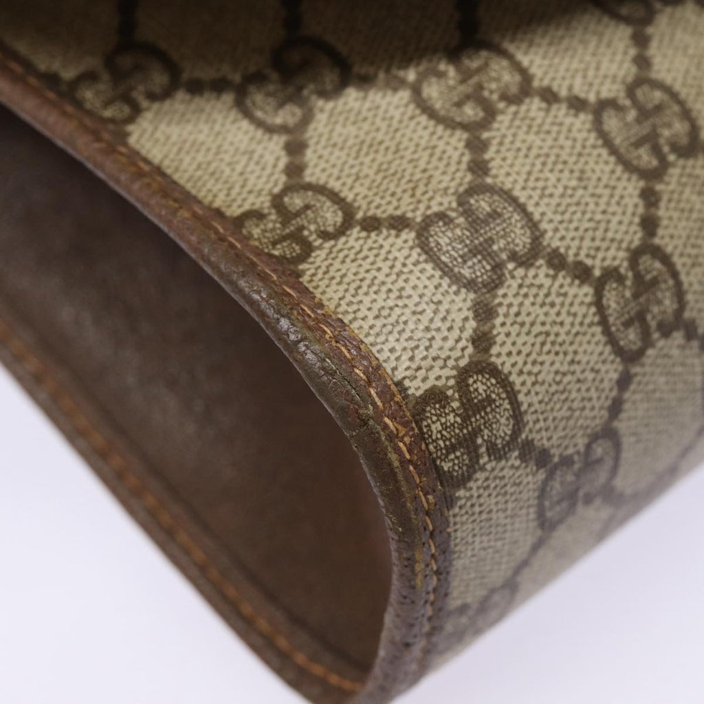 GUCCI GG Supreme Web Sherry Line Clutch Bag PVC Beige Gold 156 01 030 kk288