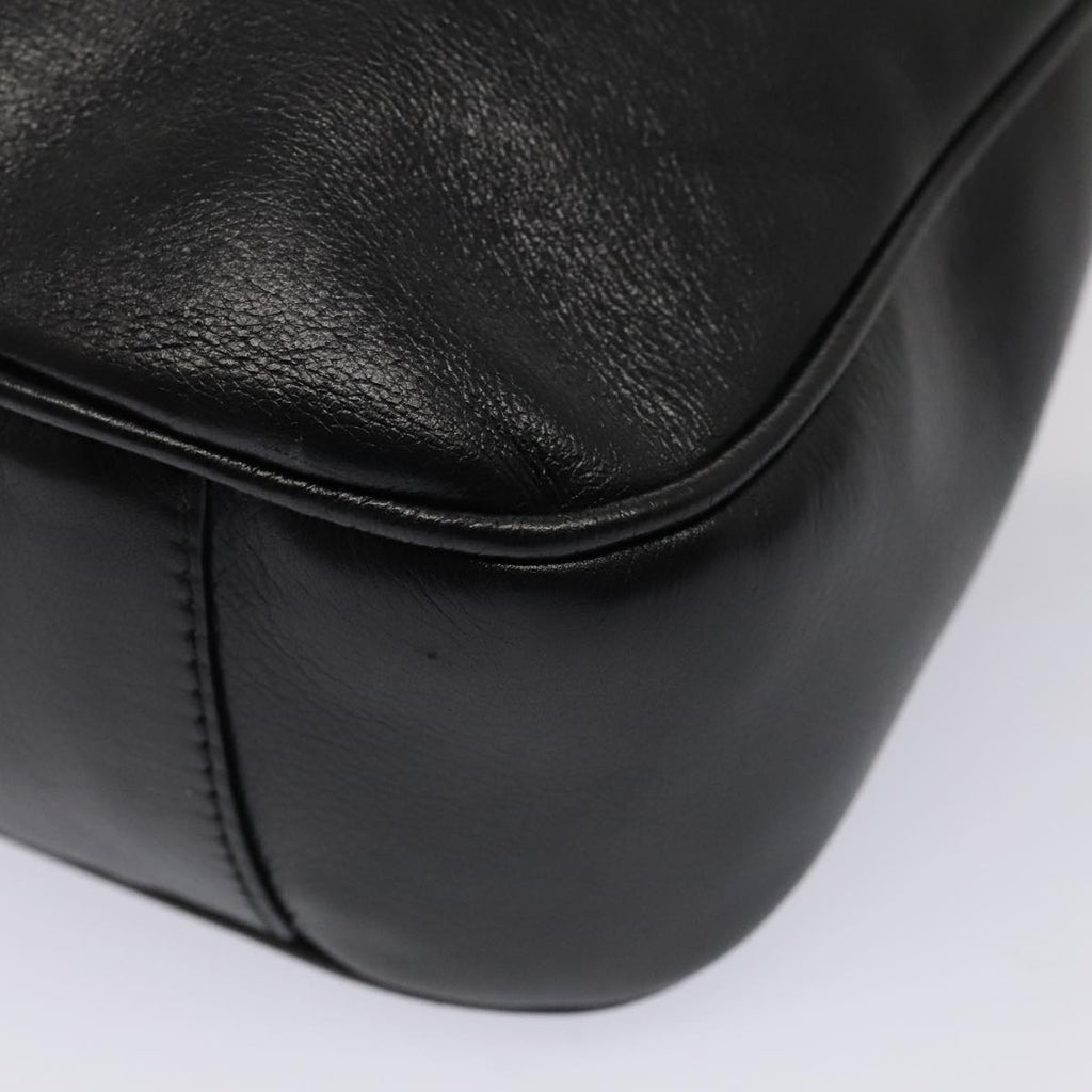 GUCCI Bamboo Hand Bag Leather 2way Black Gold 001 1998 1638 kk291