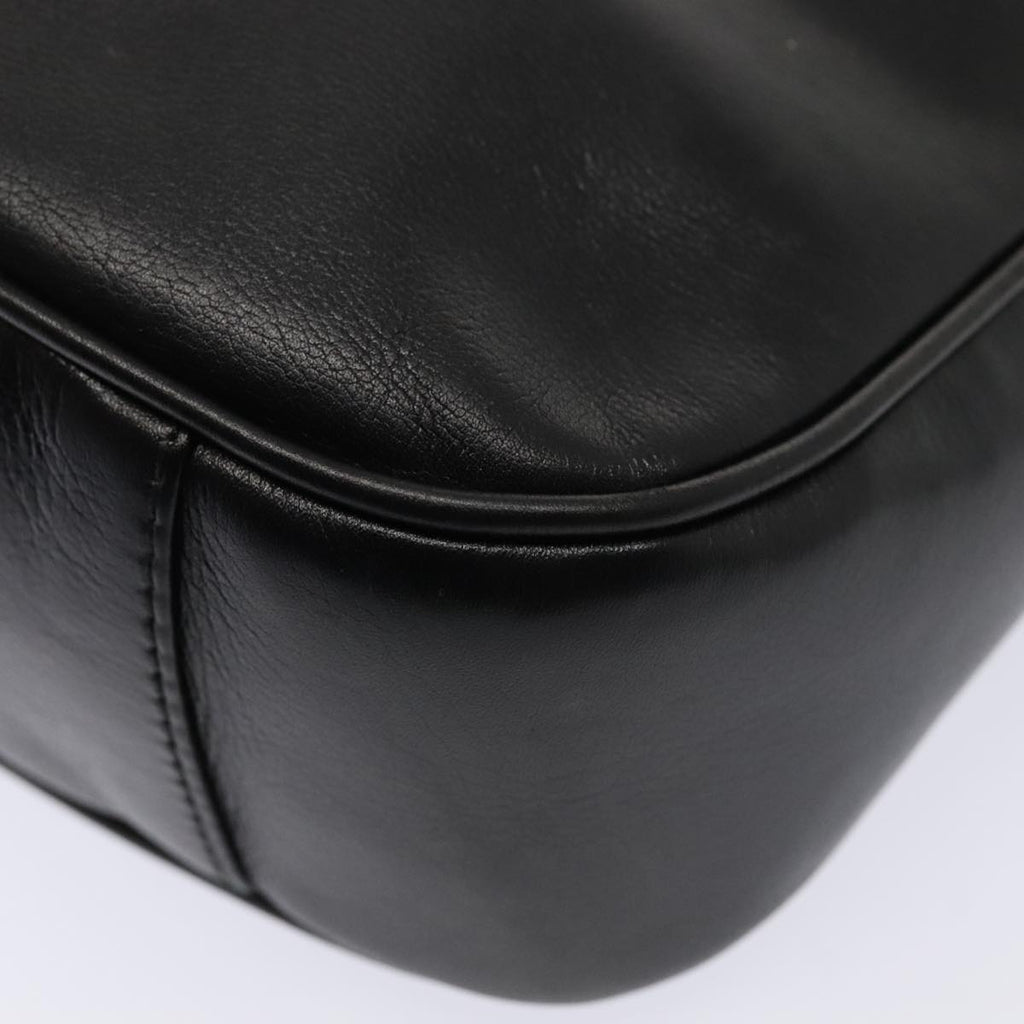 GUCCI Bamboo Hand Bag Leather 2way Black Gold 001 1998 1638 kk291