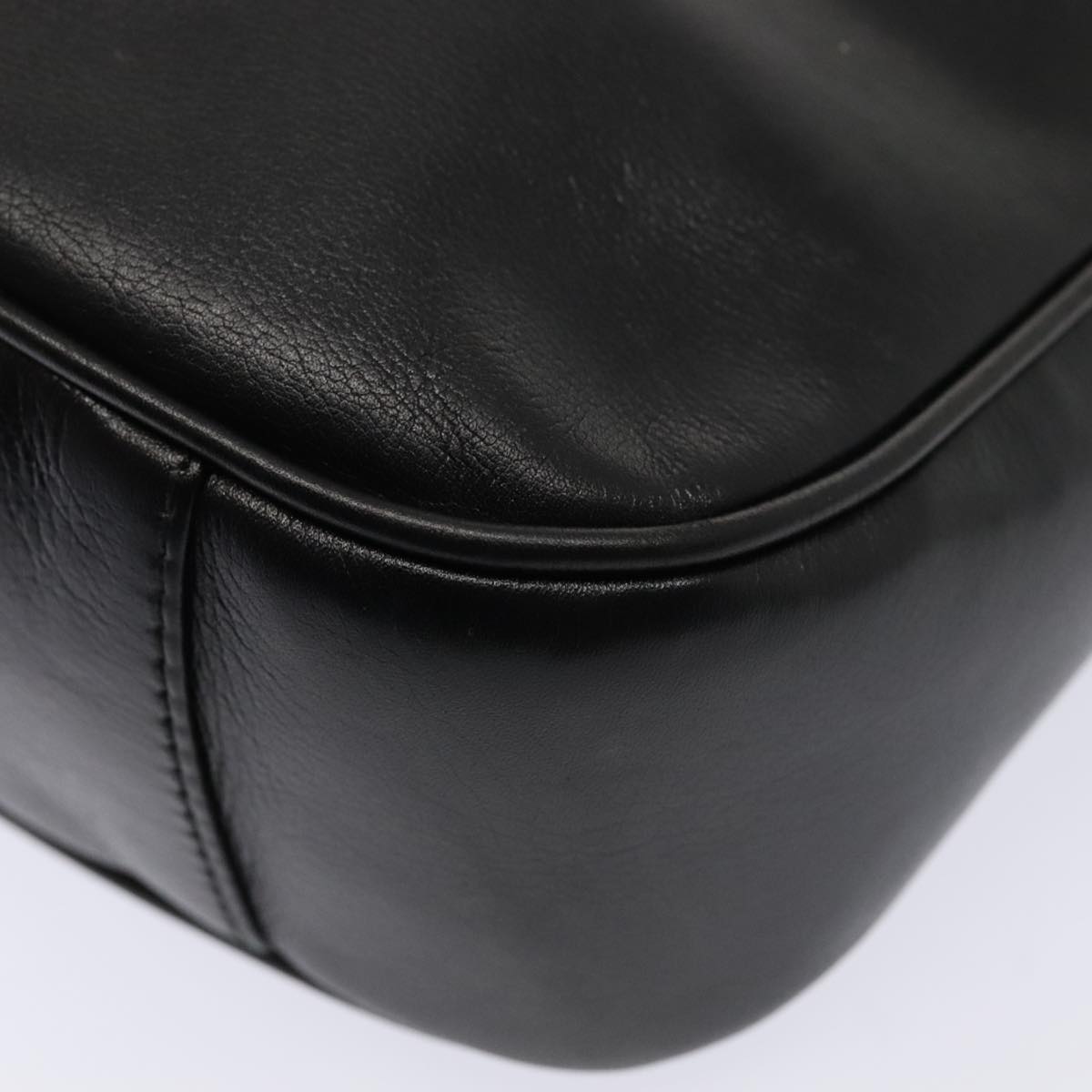 GUCCI Bamboo Hand Bag Leather 2way Black Gold 001 1998 1638 kk291