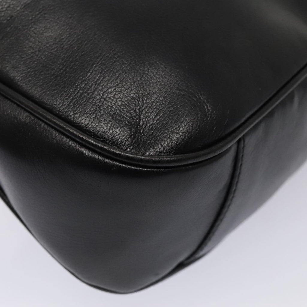 GUCCI Bamboo Hand Bag Leather 2way Black Gold 001 1998 1638 kk291