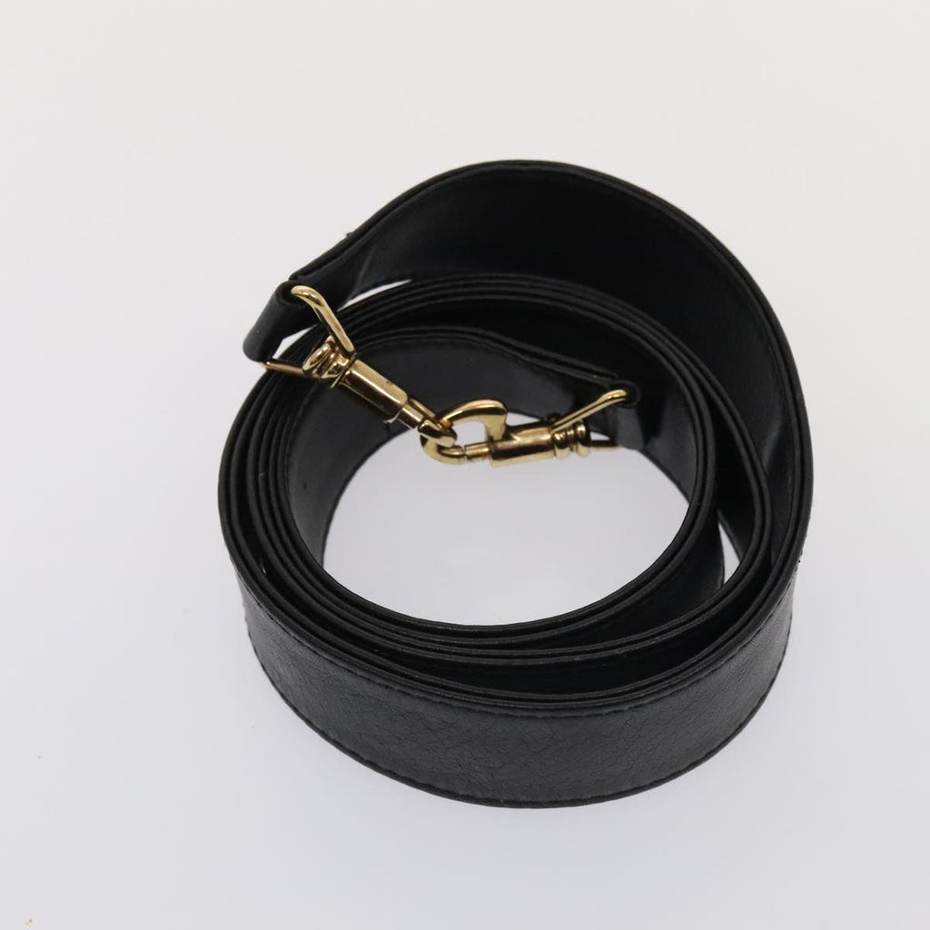 GUCCI Bamboo Hand Bag Leather 2way Black Gold 001 1998 1638 kk291