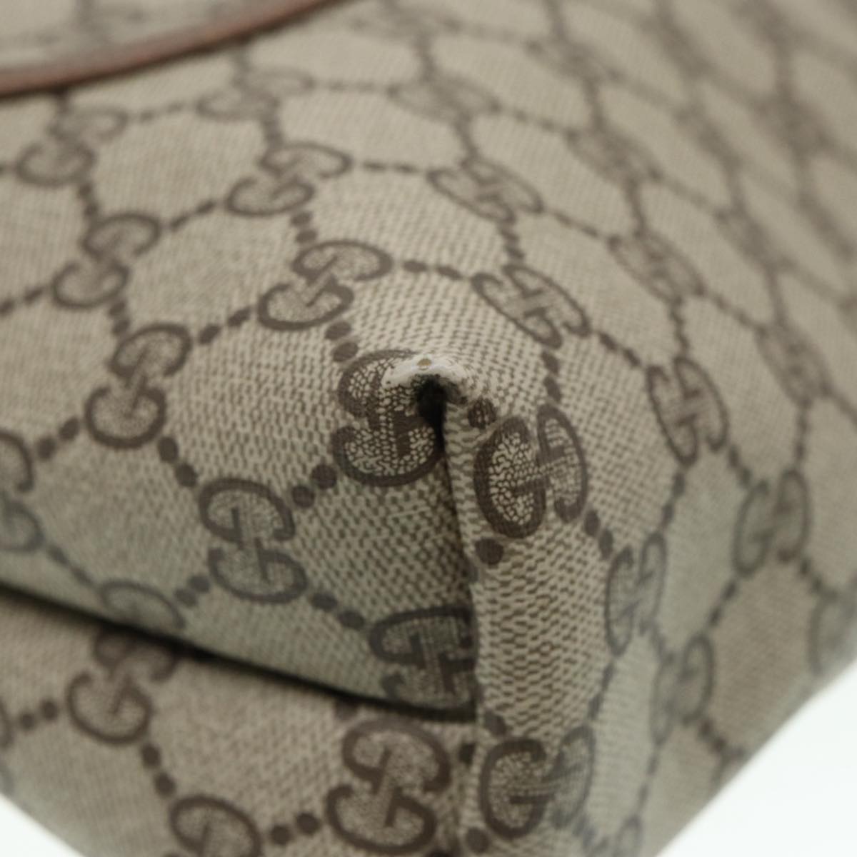 GUCCI GG Canvas Web Sherry Line Tote Bag PVC Leather Beige Green Red kk301