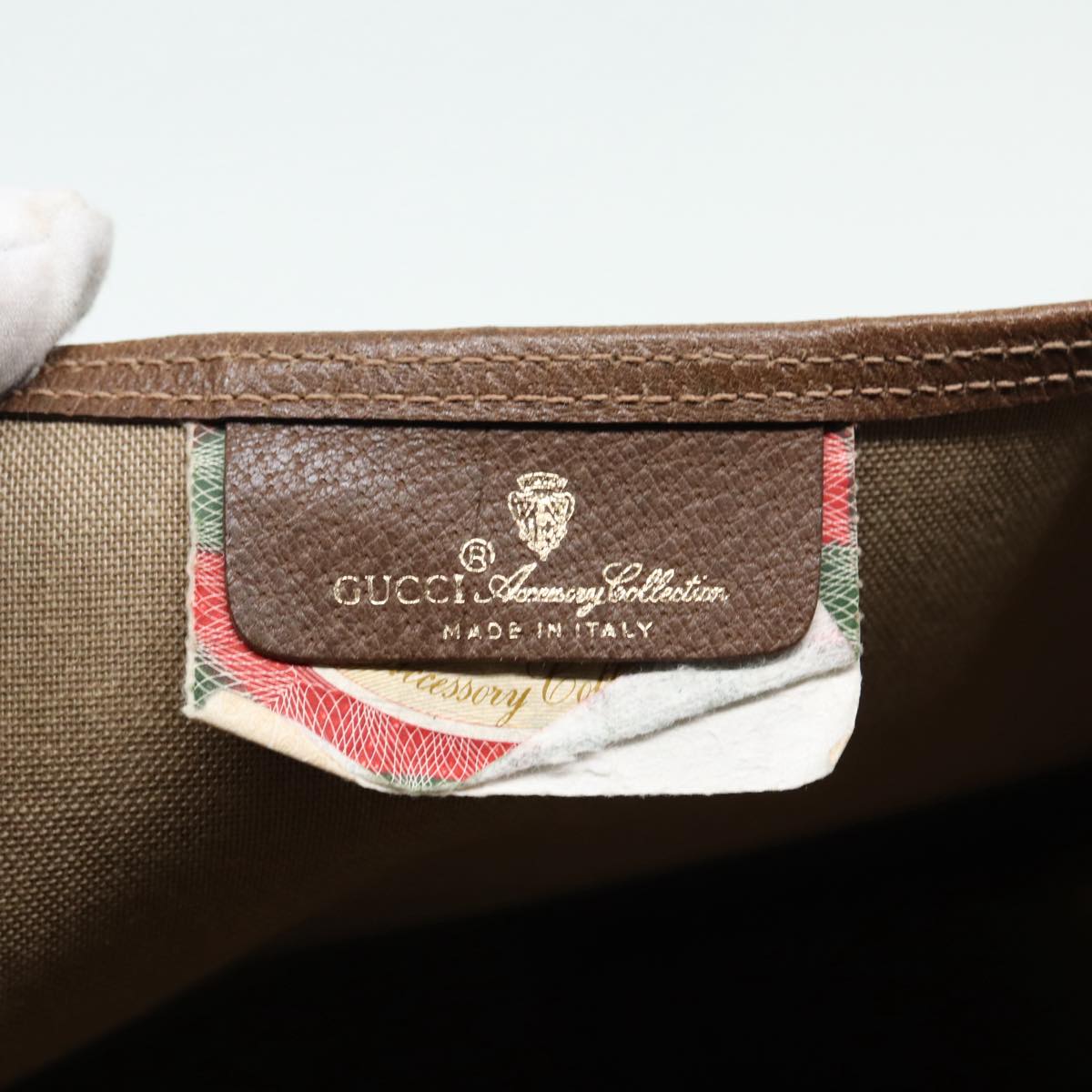 GUCCI GG Canvas Web Sherry Line Tote Bag PVC Leather Beige Green Red kk302
