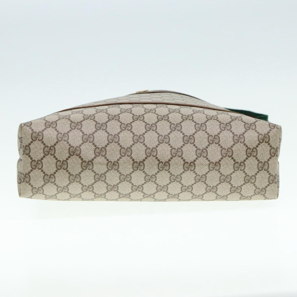 GUCCI GG Canvas Web Sherry Line Tote Bag PVC Leather Beige Green Red kk302