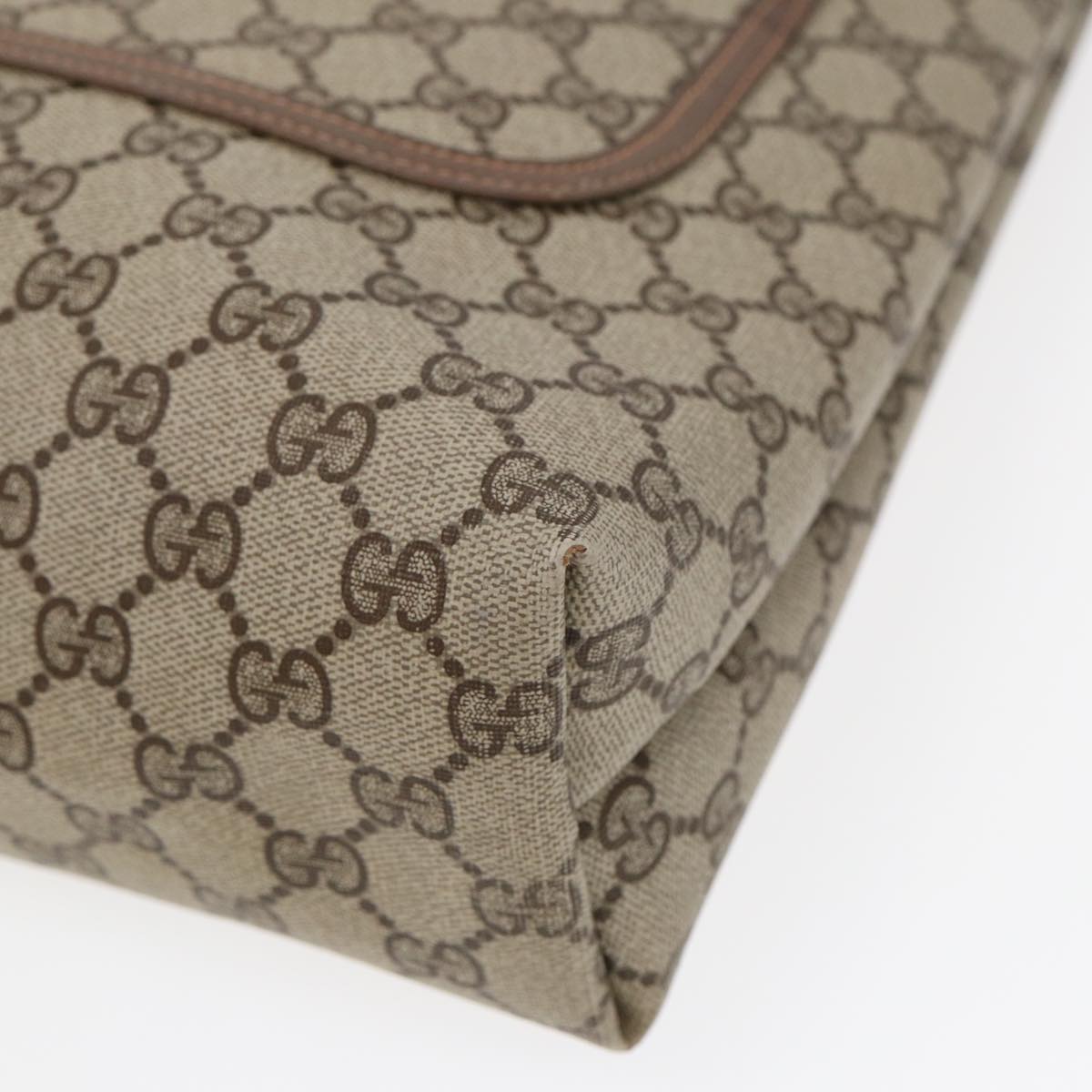GUCCI GG Canvas Web Sherry Line Tote Bag PVC Leather Beige Green Red kk303