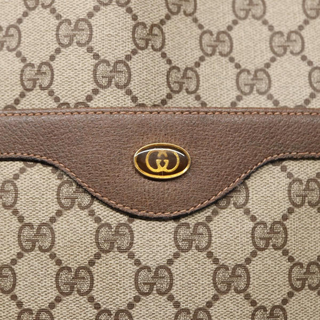 GUCCI GG Canvas Web Sherry Line Tote Bag PVC Leather Beige Green Red kk303