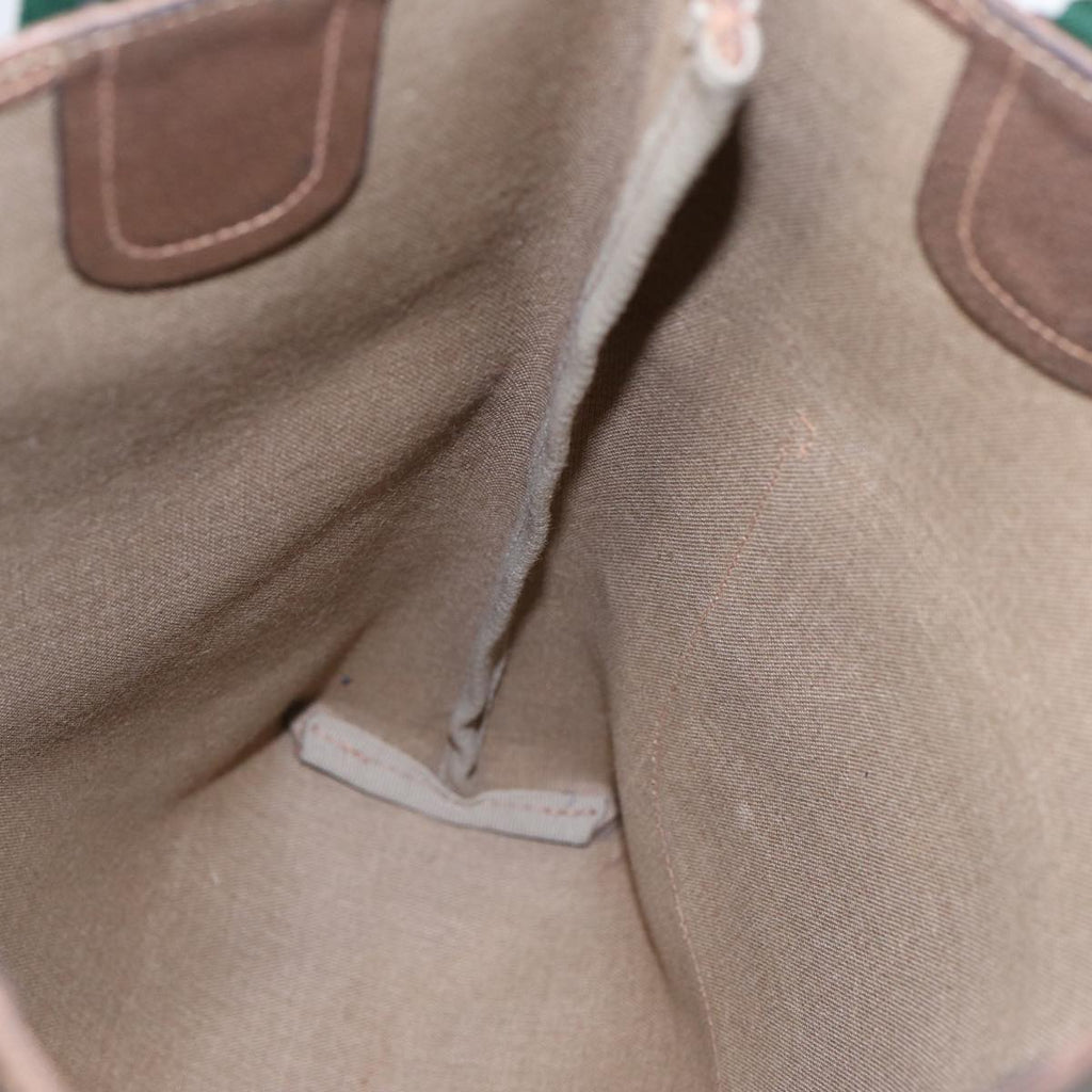 GUCCI GG Canvas Web Sherry Line Tote Bag PVC Leather Beige Green Red kk303