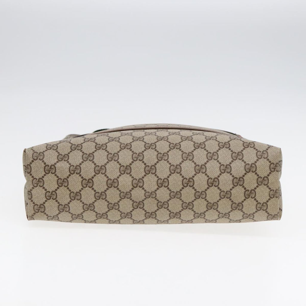 GUCCI GG Canvas Web Sherry Line Tote Bag PVC Leather Beige Green Red kk303