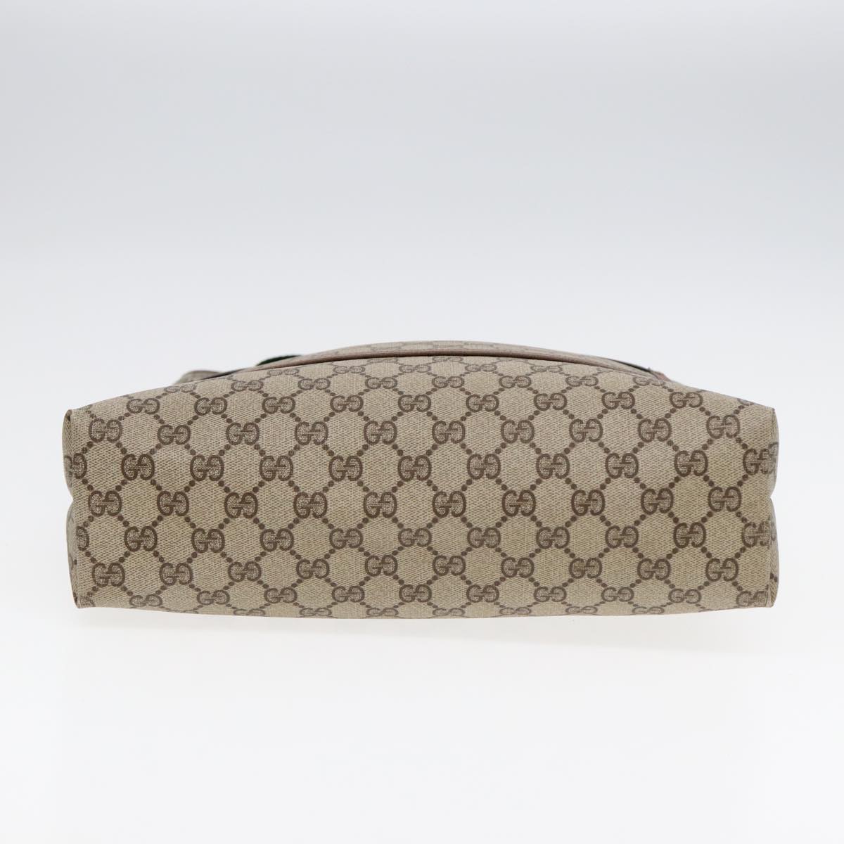 GUCCI GG Canvas Web Sherry Line Tote Bag PVC Leather Beige Green Red kk303