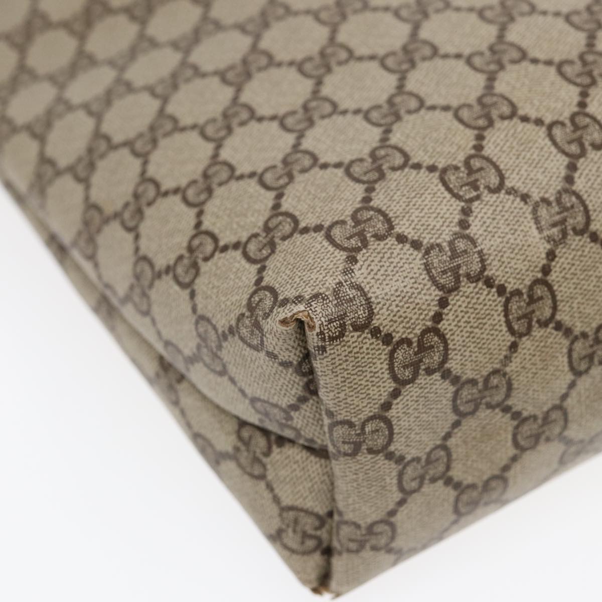 GUCCI GG Canvas Web Sherry Line Tote Bag PVC Leather Beige Green Red kk304