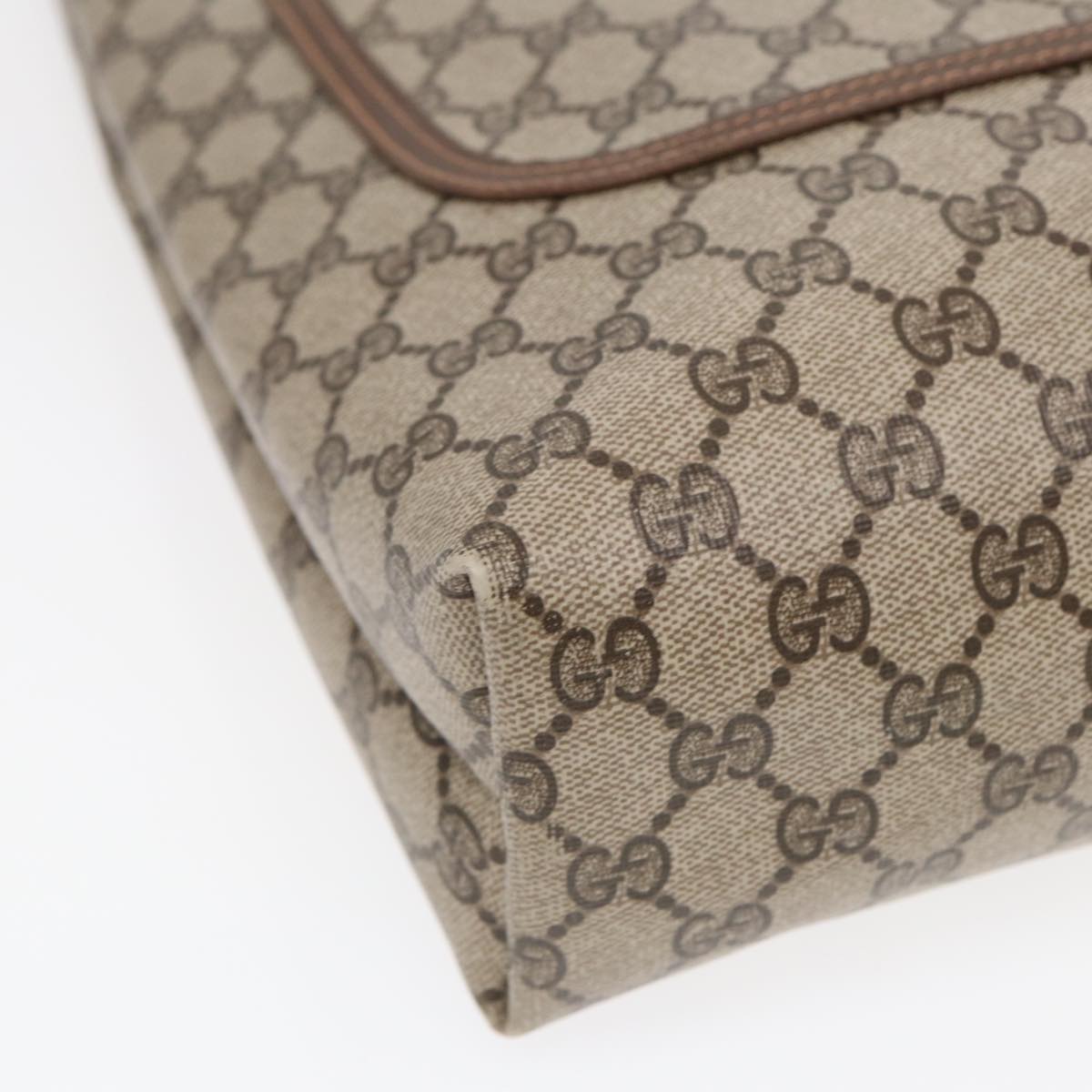 GUCCI GG Canvas Web Sherry Line Tote Bag PVC Leather Beige Green Red kk306