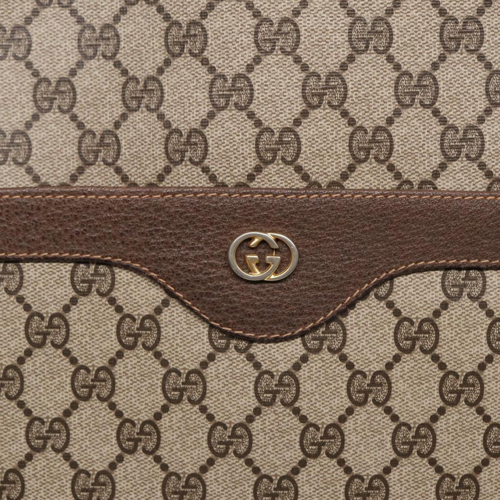 GUCCI GG Canvas Web Sherry Line Tote Bag PVC Leather Beige Green Red kk306
