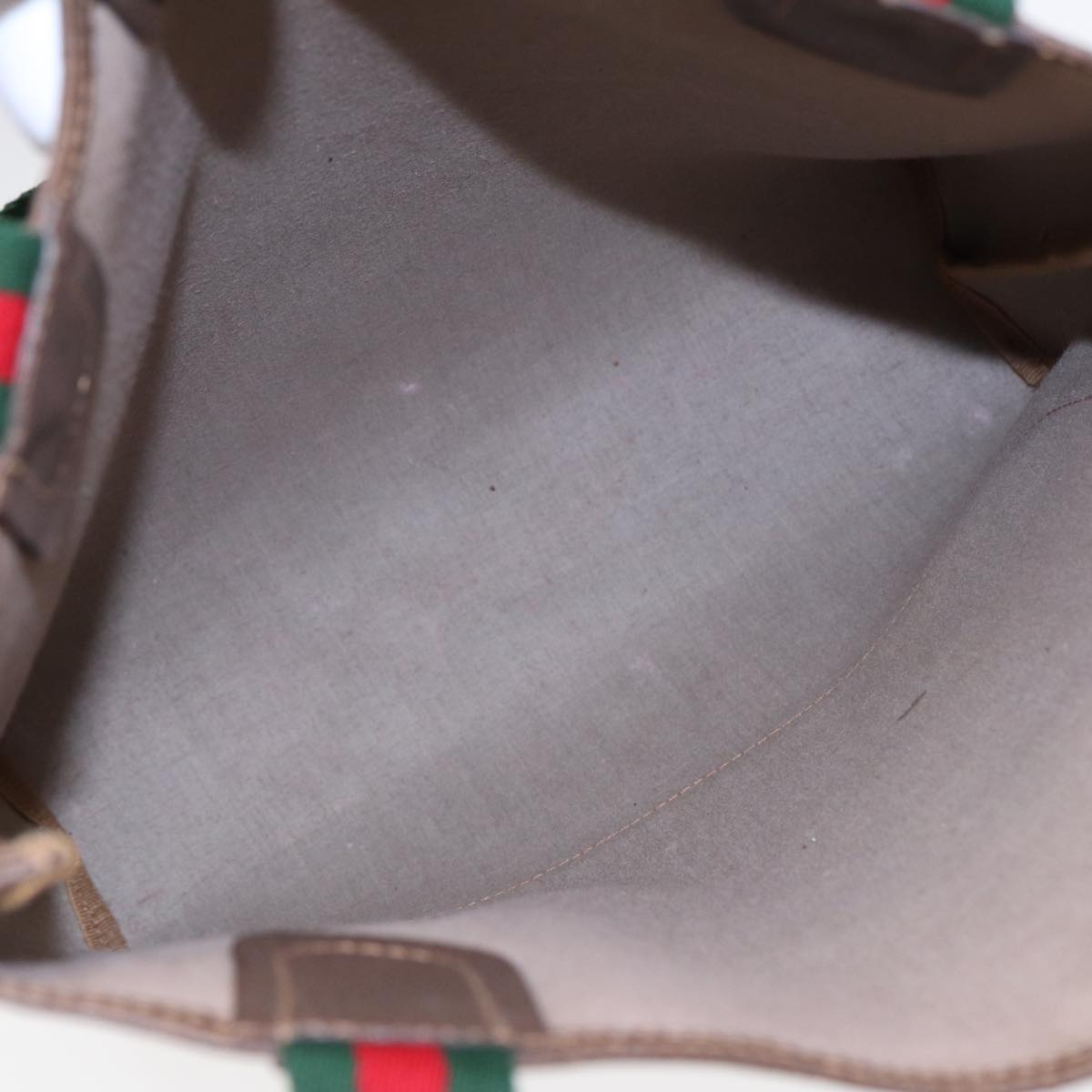 GUCCI GG Canvas Web Sherry Line Tote Bag PVC Leather Beige Green Red kk306