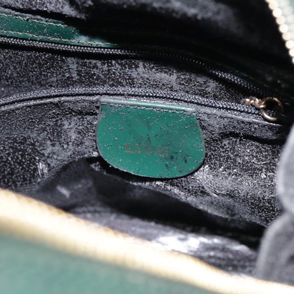 GUCCI Bamboo Body Bag Patent leather Green Gold 003 3444 0127 kk308