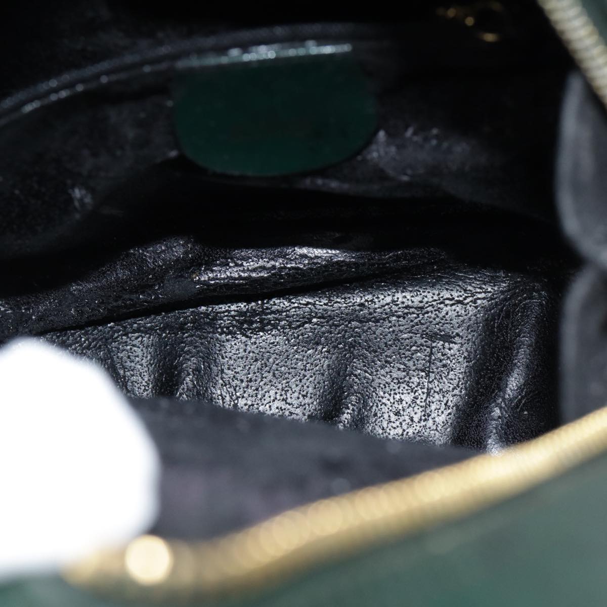 GUCCI Bamboo Body Bag Patent leather Green Gold 003 3444 0127 kk308