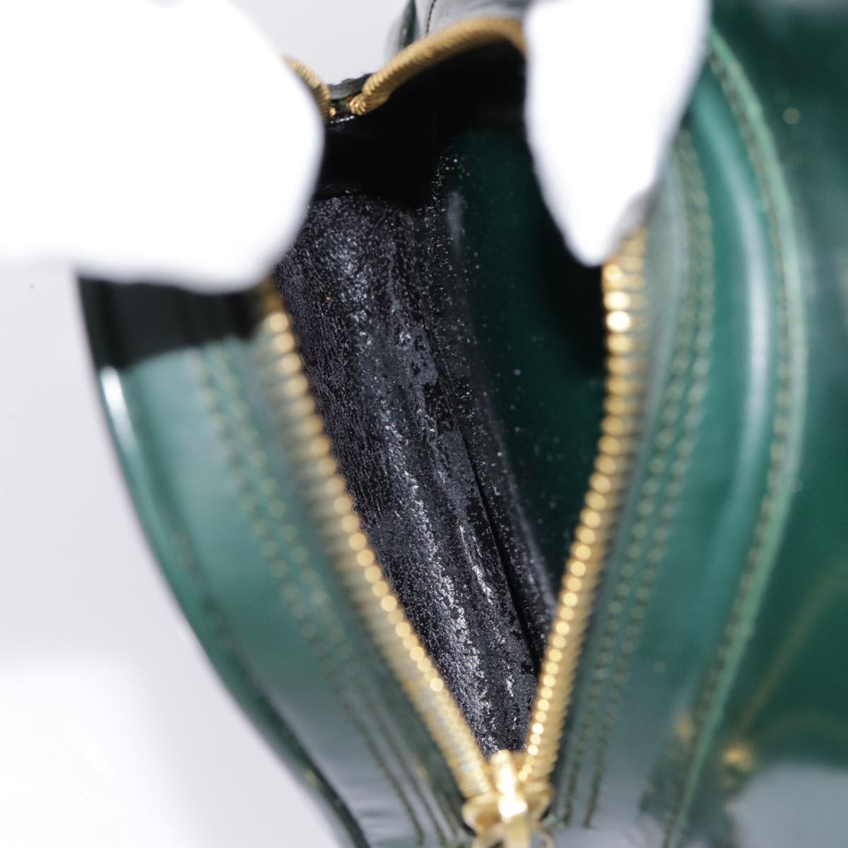 GUCCI Bamboo Body Bag Patent leather Green Gold 003 3444 0127 kk308