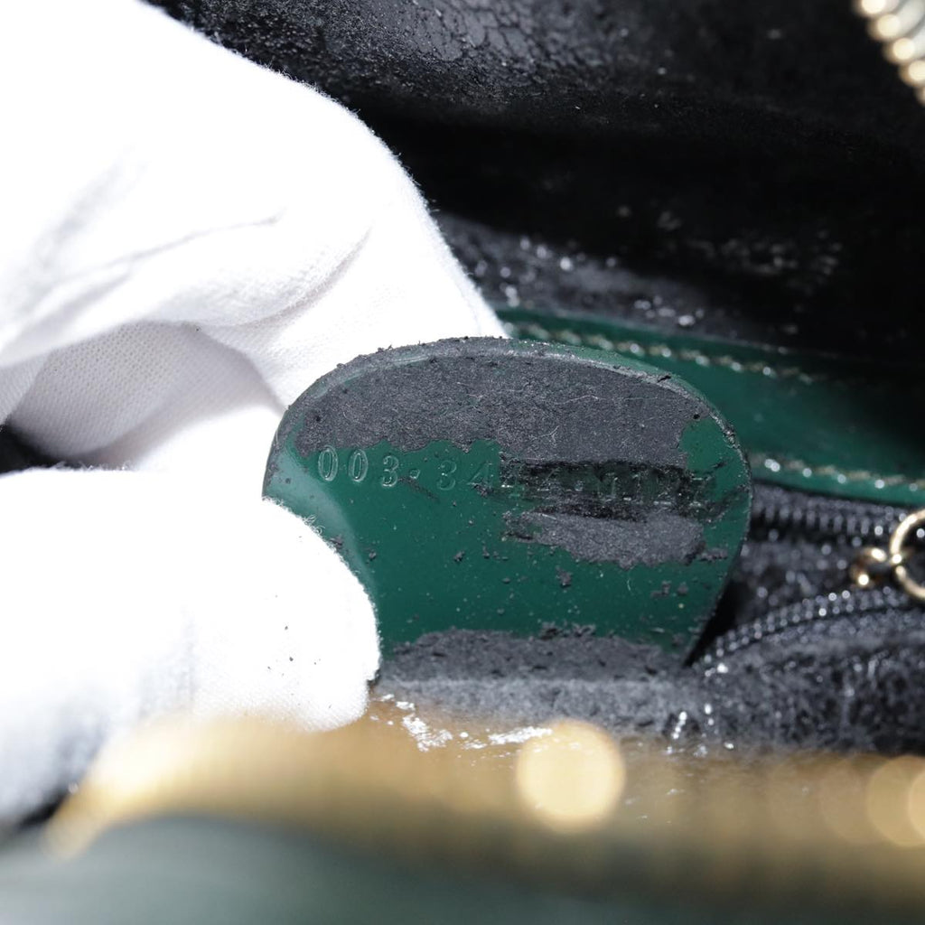 GUCCI Bamboo Body Bag Patent leather Green Gold 003 3444 0127 kk308